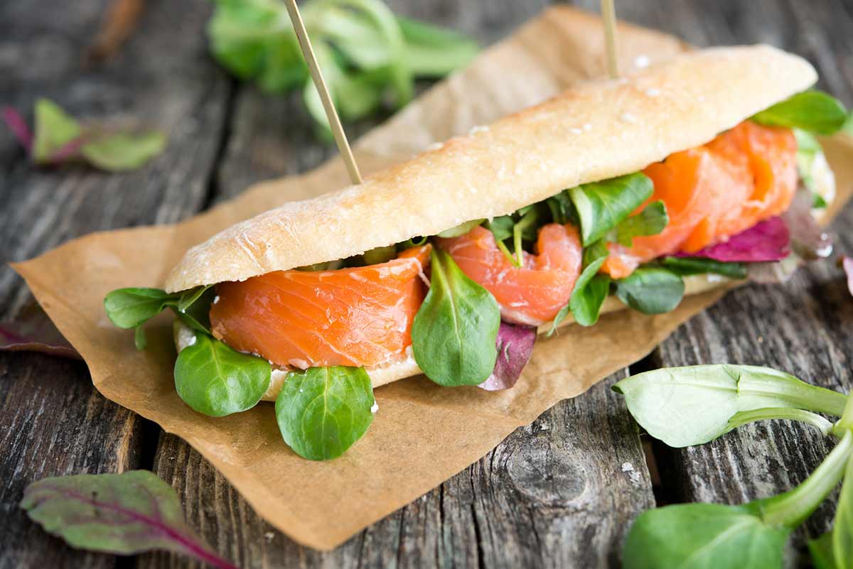 Salmon and Spinach Sandwich